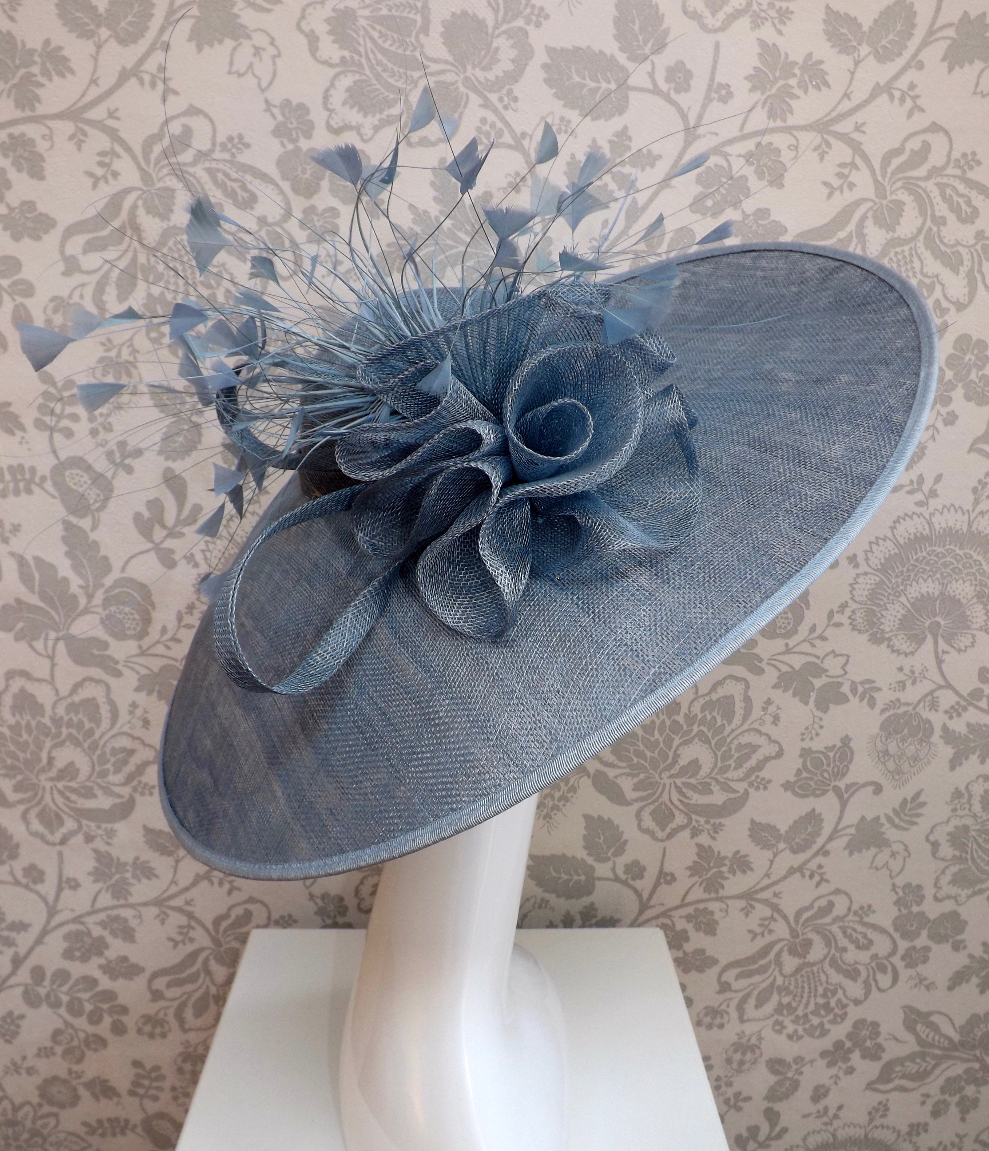 Large duck egg blue hatinator on Alice band – Hat Hire & Accessories by ...