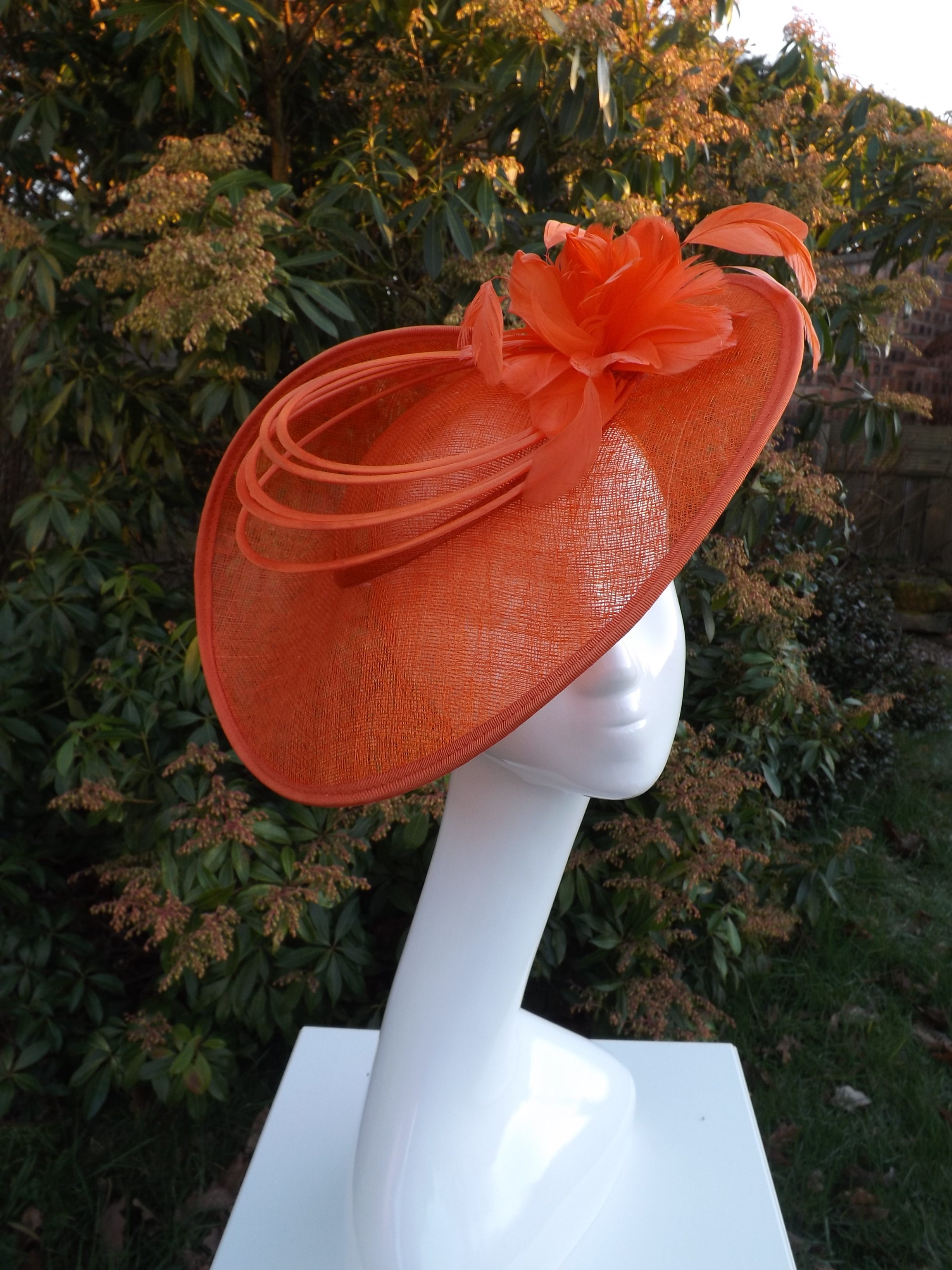 orange occasion hat